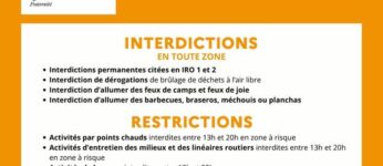 RISQUE INCENDIE – IRO 3 – JUSQU’AU 5 AOUT